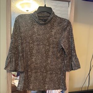 Women's Animal Print Mock turtleneck